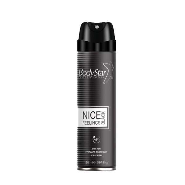 اسپری بدن مردانه بادی استار مدل NICE FEELENGS حجم 150 میلی لیتر اسپری بدن مردانه بادی استار مدل NICE FEELENGS حجم 150 میلی لیتر