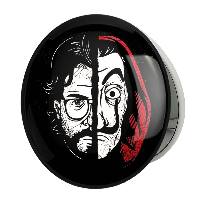 آینه جیبی خندالو طرح پروفسور سریال Money Heist مدل تاشو کد 3232 