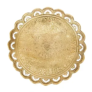 شیرینی خوری برنجی مدل نیم پایه طرح لاویتا پرکار و ریزقلم کد 54224