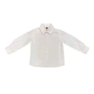 پیراهن آستین بلند یقه برگردان پسرانه ژاکید مدل رایا رنگ سفید