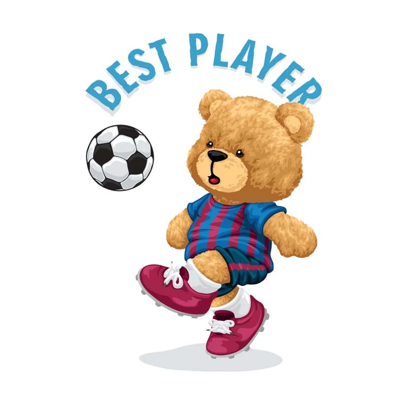 استیکر پارچه و لباس مدل DTF طرح تدی کد 114