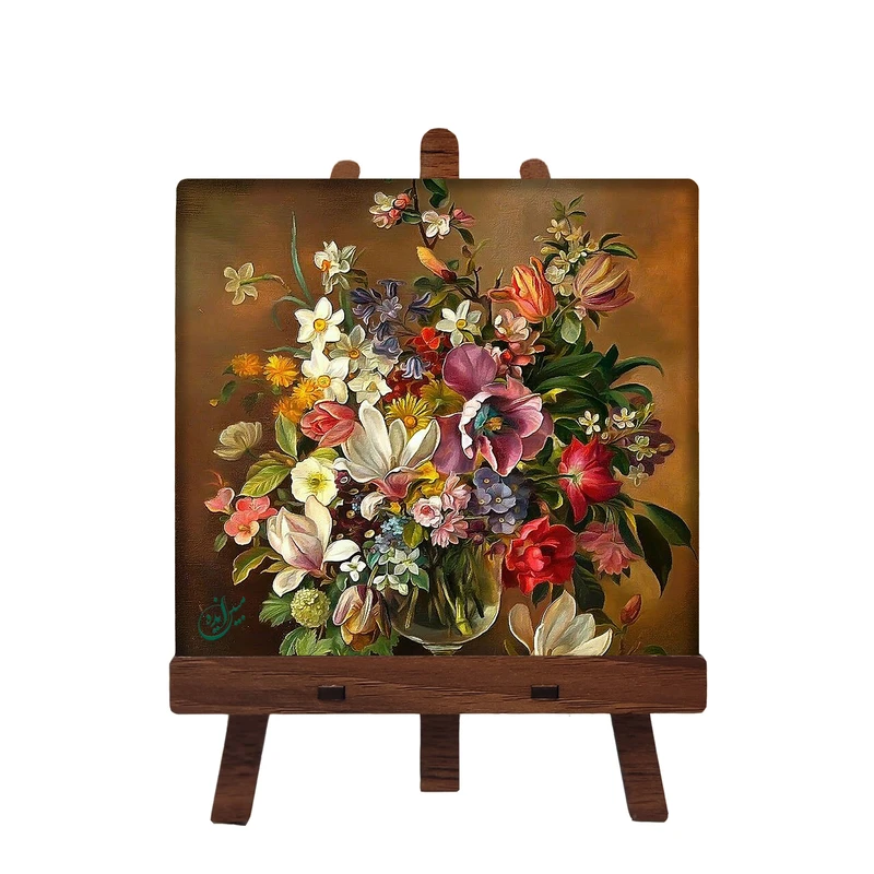 کاشی مبین ایده مدل گل ch10 کد 566 به همراه پایه