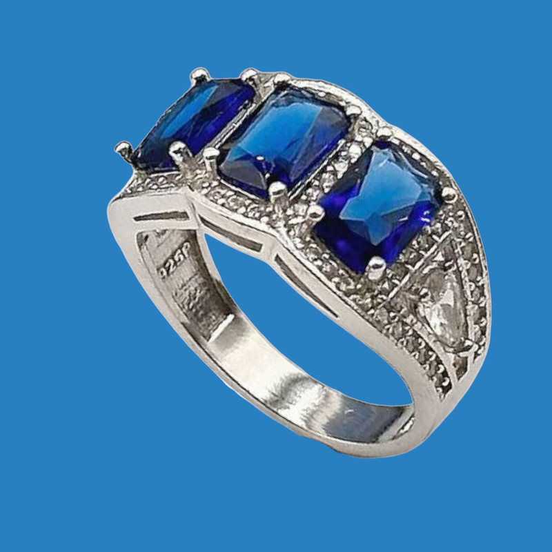 انگشتر نقره زنانه مدل نگین یاقوت رویال 071