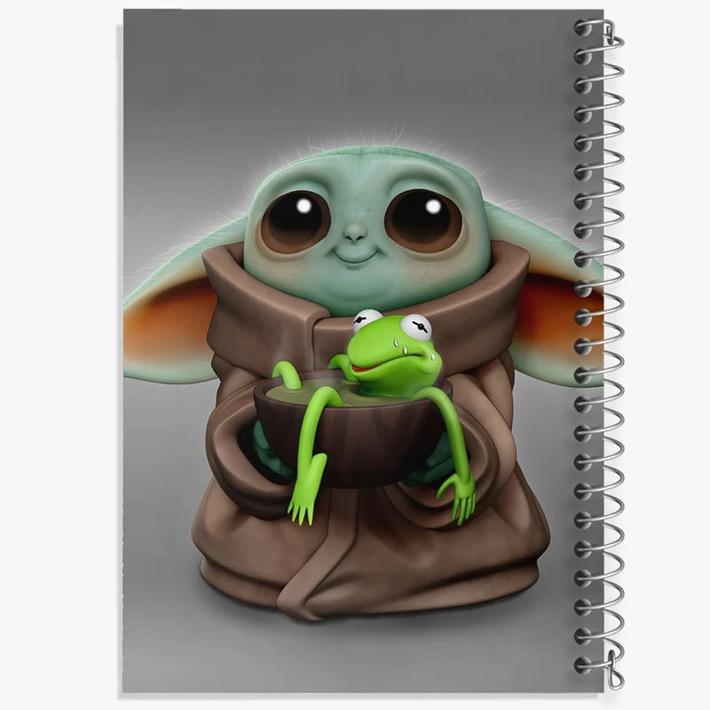 دفتر ژورنال نویسی 50 برگ خندالو مدل نقطه ای طرح بیبی یودا کد F941