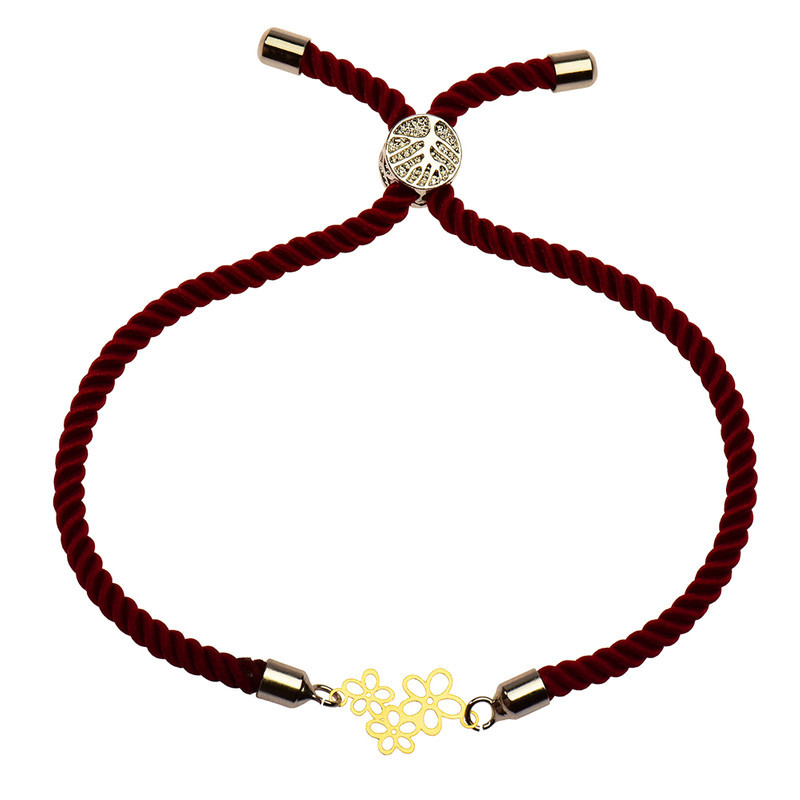 دستبند طلا 18 عیار زنانه الن نار مدل سه گل کد ELN1097