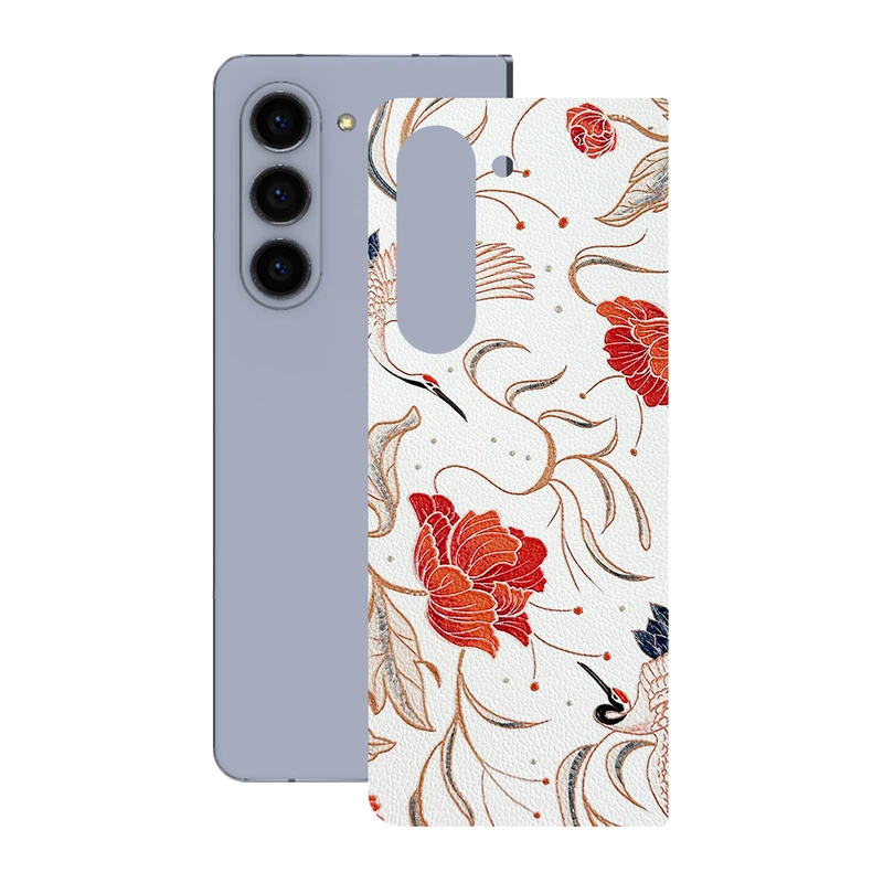 برچسب پوششی ریمکس مدل Leth طرح گل مناسب برای گوشی موبایل سامسونگ Galaxy Z Fold5