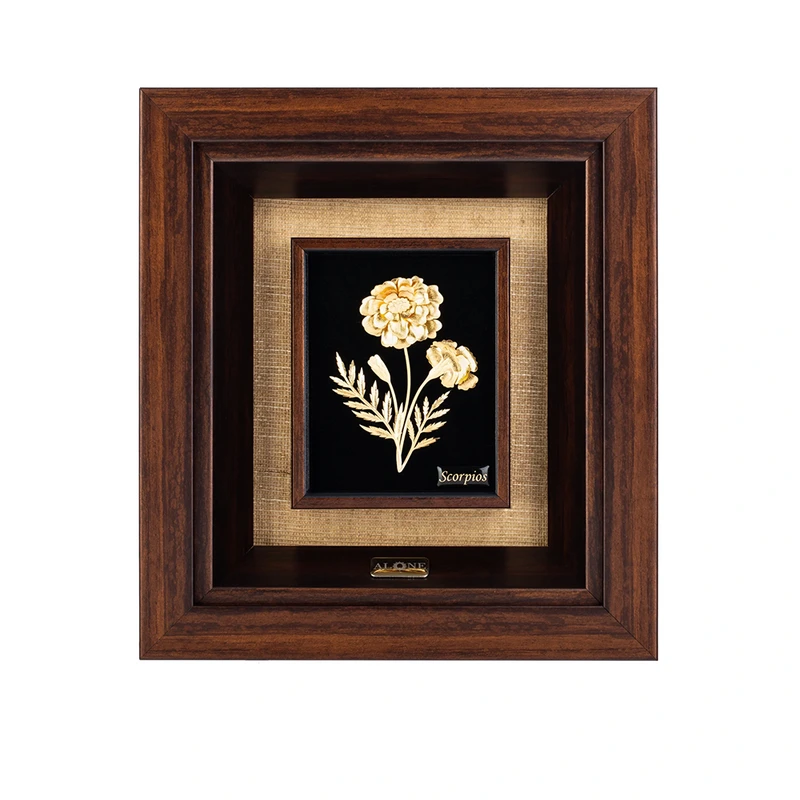 تابلو ورق طلا الون مدل گل همیشه بهار