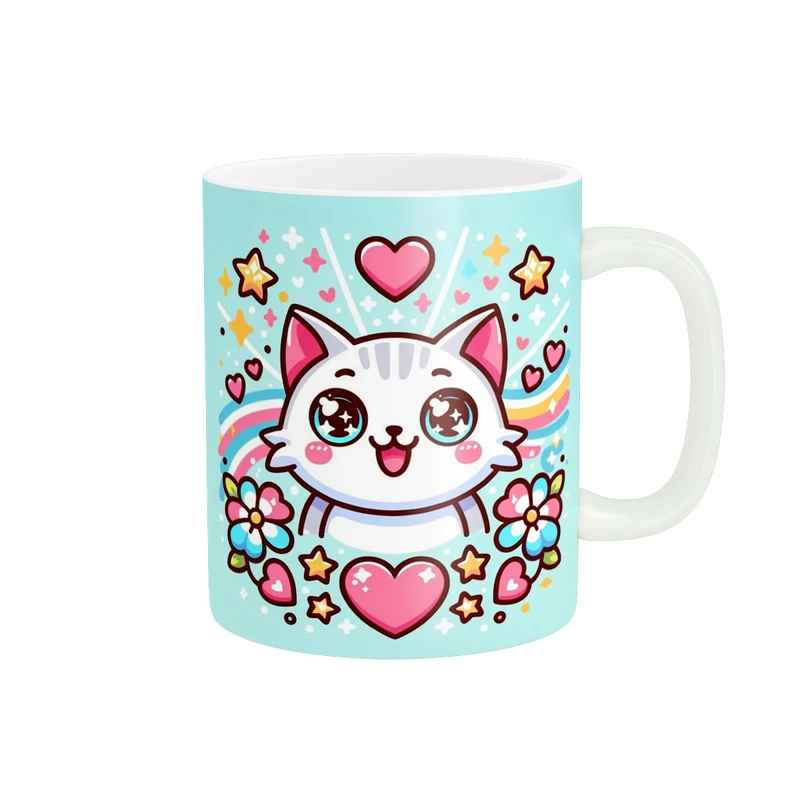 ماگ پادآفرین مدل فانتزی طرح گربه کیوت و بامزه کد p9951