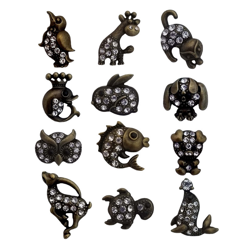 گل سینه دخترانه مدل حیوانات کد A-12 مجموعه 12 عددی گل سینه دخترانه مدل حیوانات کد A-12 مجموعه 12 عددی