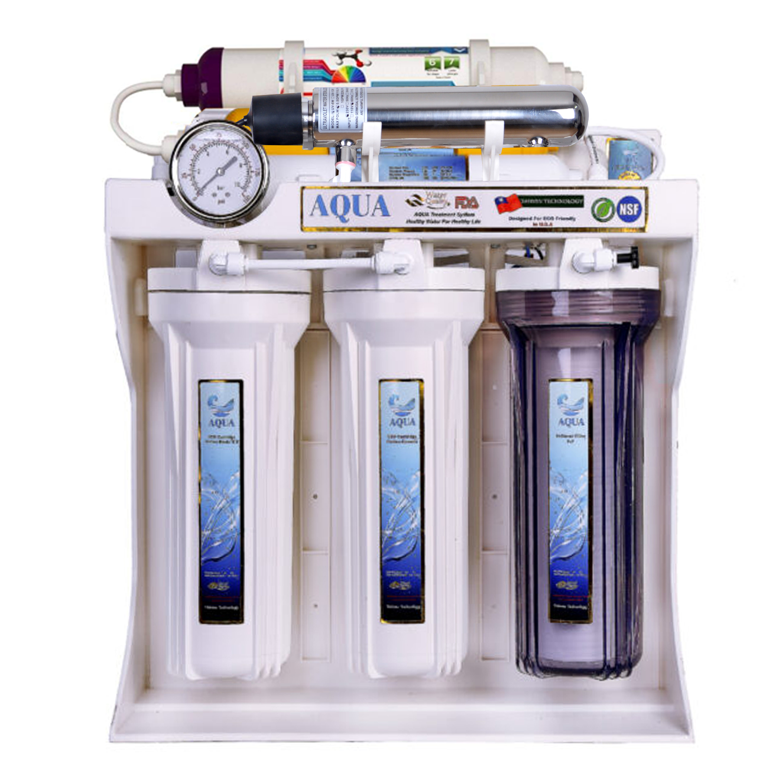 نقد و بررسی دستگاه تصفیه کننده آب آکوا مدل jw08-UV به همراه فیلتر تصفیه کننده آب مدل 3s مجموعه 3 عددی توسط خریداران
