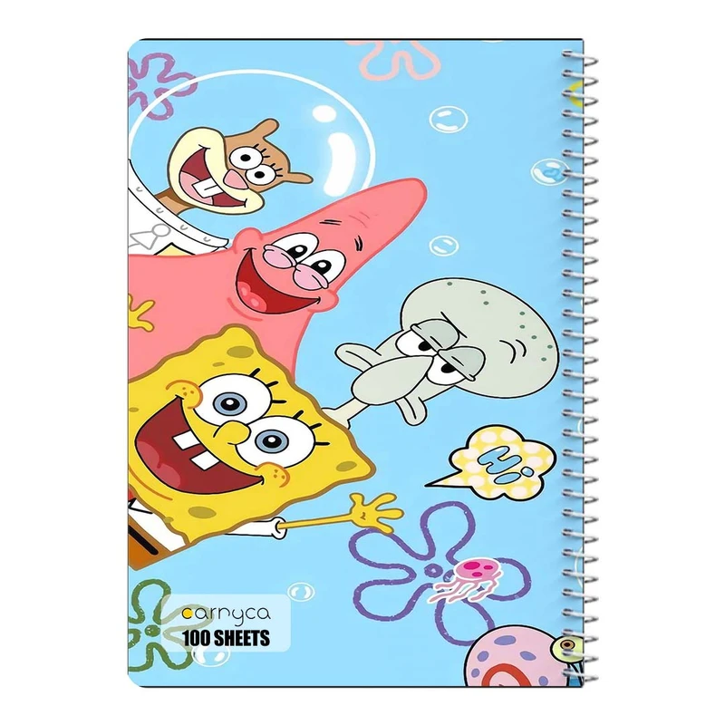 دفتر مشق 100 برگ سیمی کارنیکا طرح باب اسفنجی spong bob کد 20897