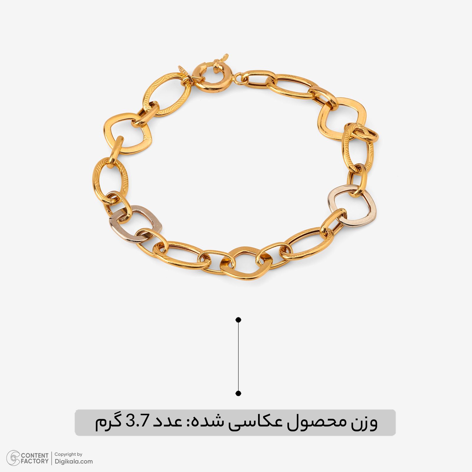 دستبند زنجیری طلا 18 عیار زنانه مطیع ها مدل 371 -  - 4