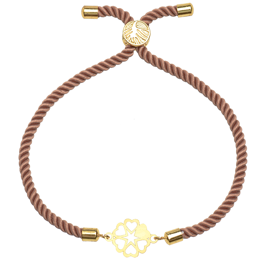 دستبند طلا 18 عیار زنانه کرابو طرح گل و قلب مدل Kr1597