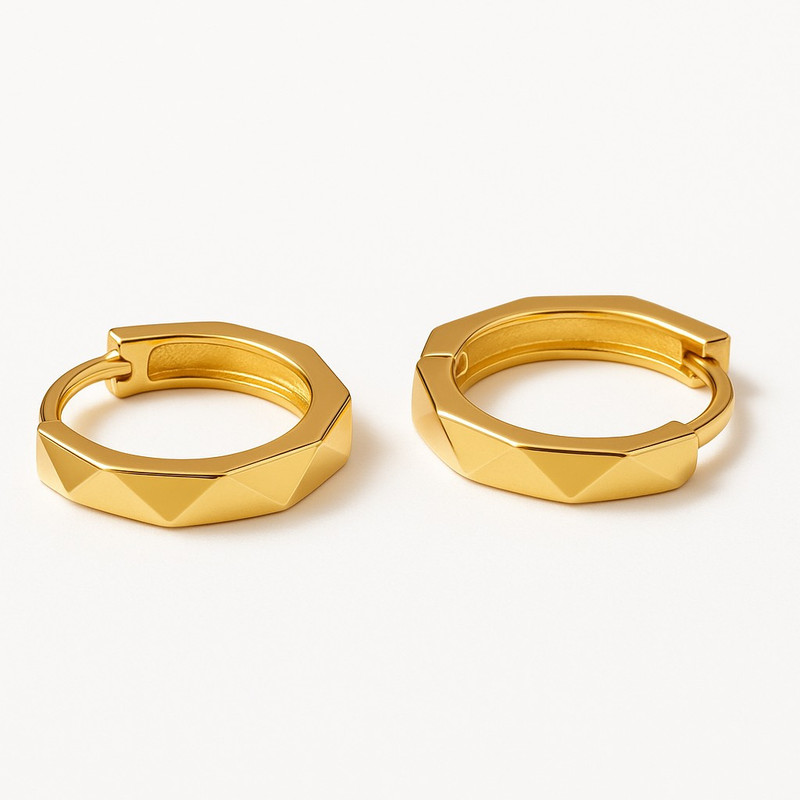 گوشواره حلقه‌ای طلا 18 عیار زنانه گالری طلای عیاره مدل امگا 03  - 8