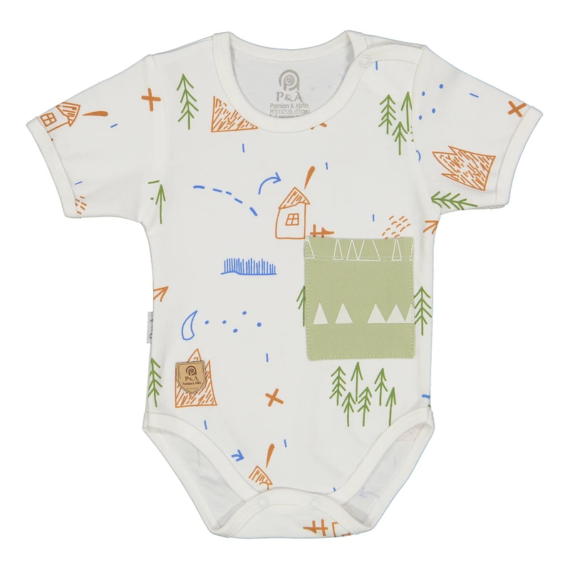 بادی آستین کوتاه نوزادی پی اند ای مدل 172439