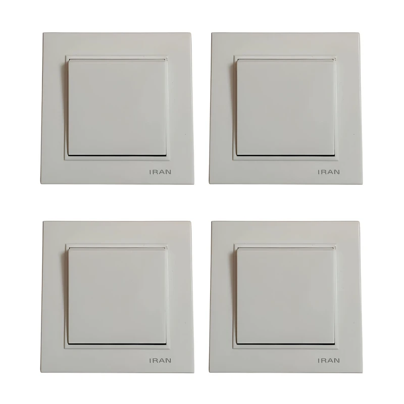 کلید تک پل ایران الکتریک مدل برلیان بسته 4 عددی