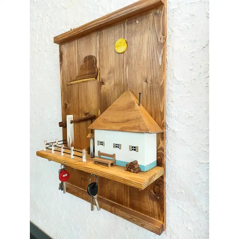 جاکلیدی چوبی مدل دهکده رویایی کد 5318