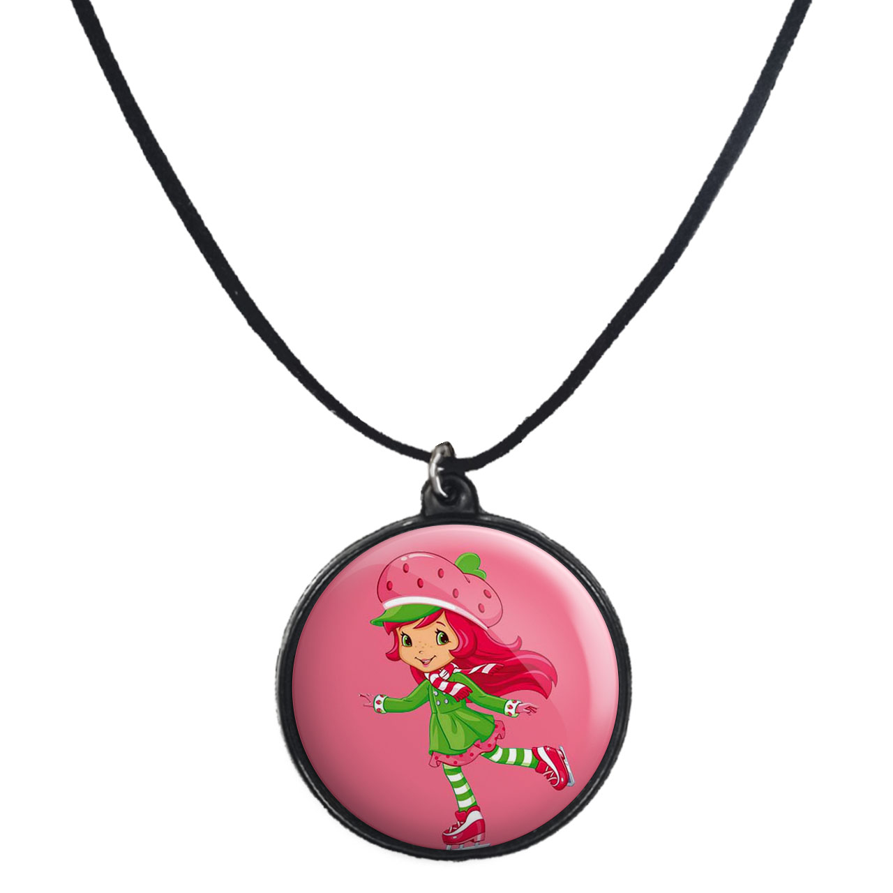 گردنبند پرمانه طرح دختر توت فرنگی کد pmb.1648 مدل دو طرفه