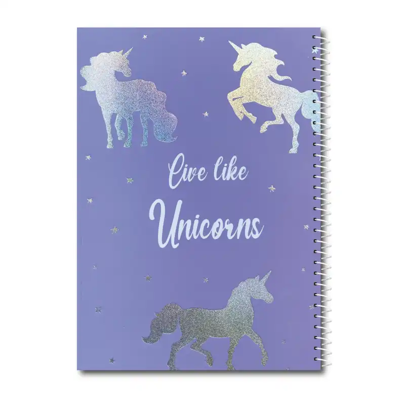 دفتر مشق 60 برگ ویکدی مدل اسب تک شاخ یونیکرن پونی طرح 7 رنگ رنگین کمانی