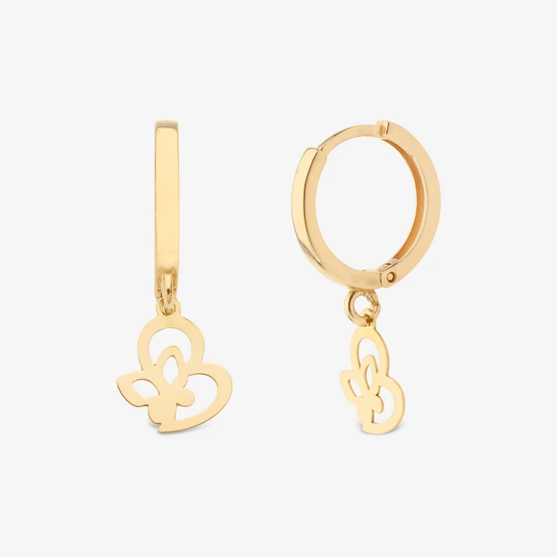 گوشواره حلقه‌ای طلا 18 عیار زنانه گالری طلا و جواهر هانی مدل Amg1221