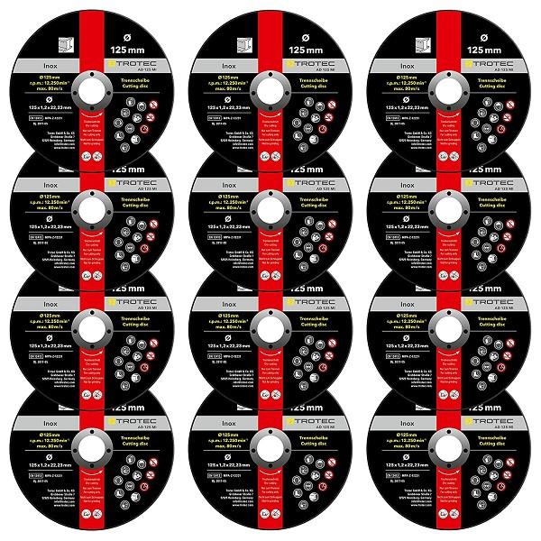 مجموعه 12 عددی صفحه برش فلز تروتک مدل INOX AD 125 MI