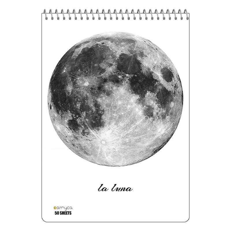 دفتر نقاشی 50 برگ سیمی کارنیکا طرح روزنامه وینتج ماه Vintage Newspaper Moon کد 57032