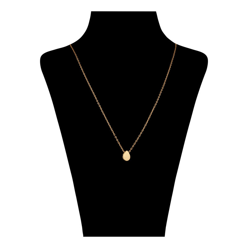 گردنبند طلا 18 عیار زنانه درگونه مدل اشک برجسته