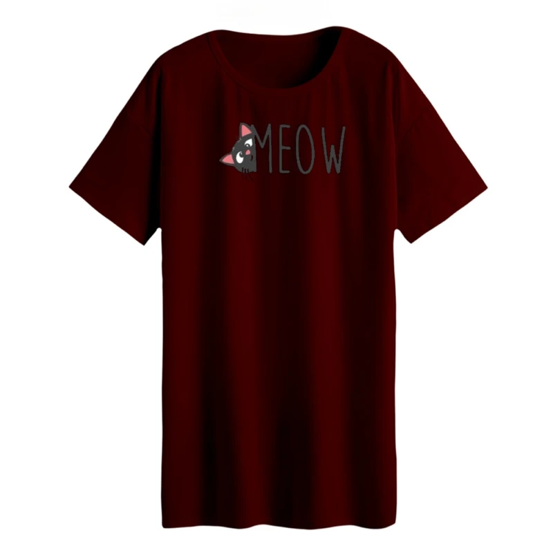 تی شرت لانگ آستین کوتاه زنانه مدل گربه کد 18