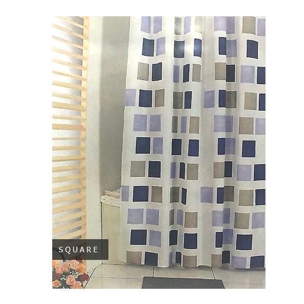 پرده حمام 180 × 200 رزین تاژ طرح مربع