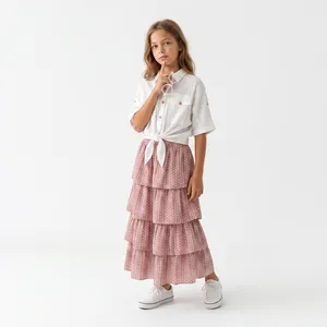 Girls' Blouse and Ruffled Skirt Set - Style 100