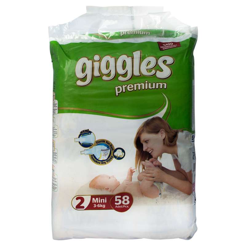 پوشک بچه مدل giggles کدPGB-03 سایز 2 بسته 58 عددی پوشک بچه مدل giggles کدPGB-03 سایز 2 بسته 58 عددی