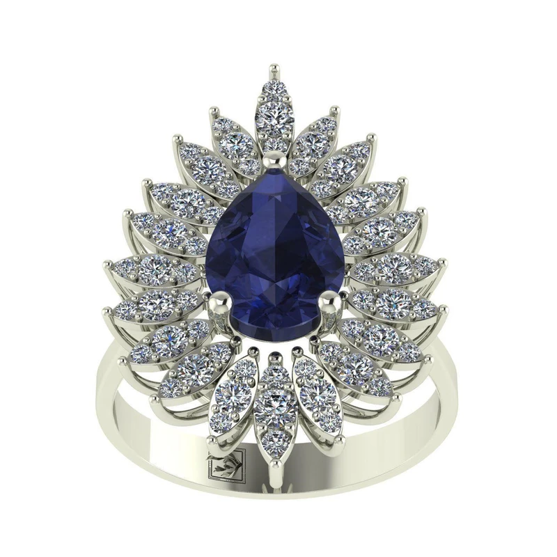 انگشتر طلا 18 عیار اونیکست مدل 1949 Sapphire