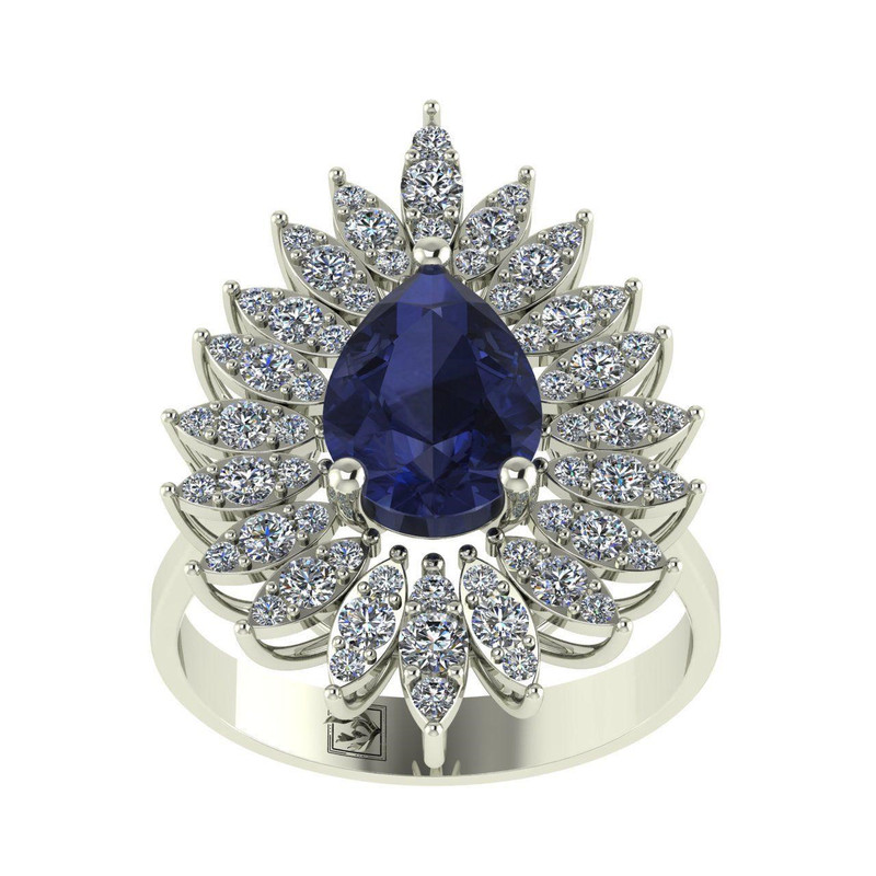انگشتر طلا 18 عیار اونیکست مدل 1949 Sapphire