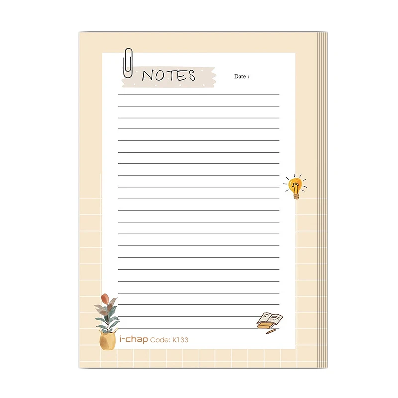 کاغذ یادداشت آی چاپ طرح ایده کد K133 سایز 10*14 سانتی متر بسته 50 عددی