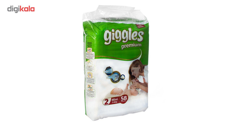 پوشک بچه مدل giggles کدPGB-03 سایز 2 بسته 58 عددی پوشک بچه مدل giggles کدPGB-03 سایز 2 بسته 58 عددی