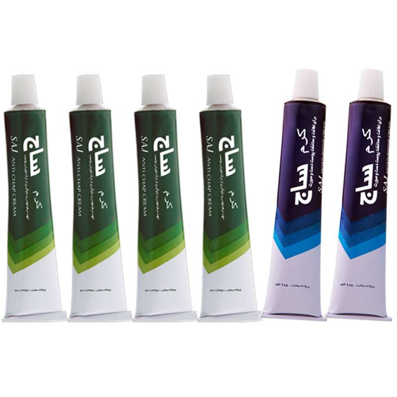 کرم ترک پا و کرم مرطوب کننده ساج 50 گرمی مجموعه 6 عددی