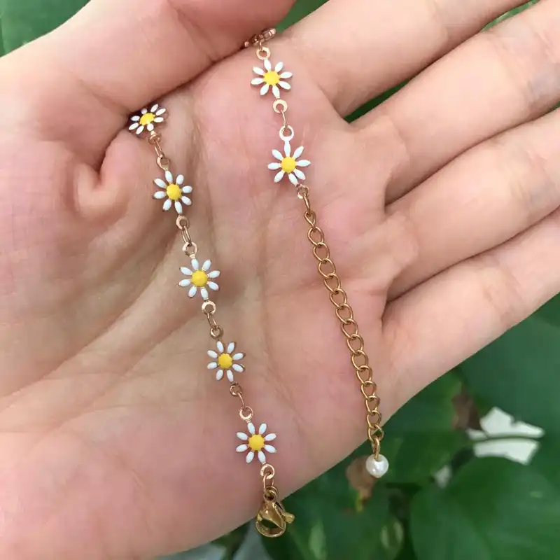 دستبند دخترانه مدل بابونه کد 546