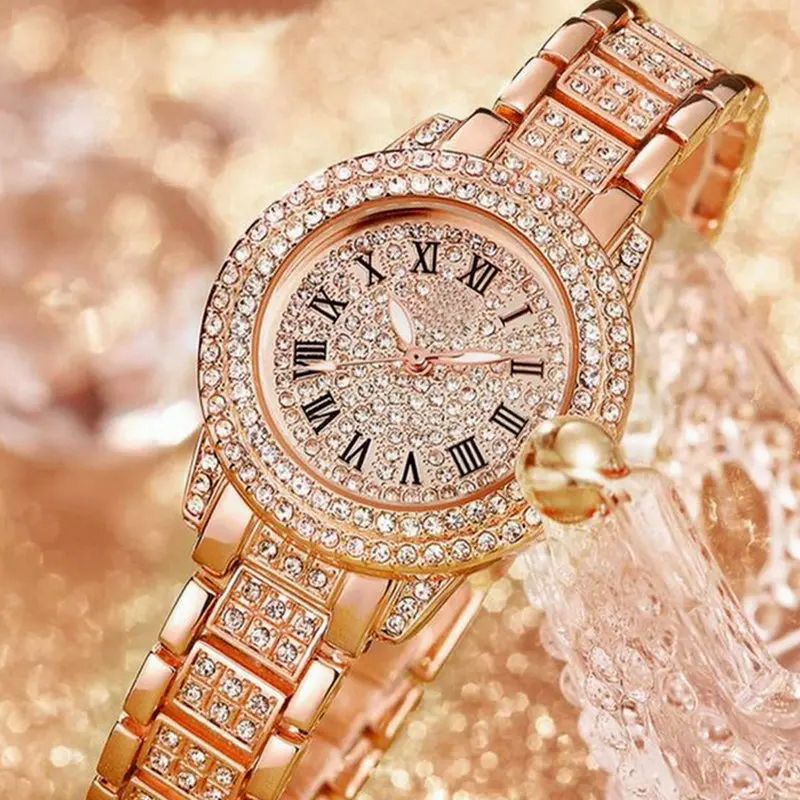 ساعت مچی عقربه ای زنانه مدل الماس لوکس کد ROZ22 -  - 5