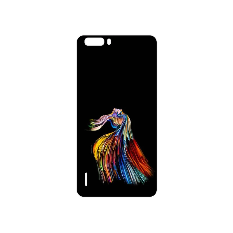 برچسب پوششی ماهوت مدل Rainbow Hair Digital Art مناسب برای گوشی موبایل آنر 6 Plus