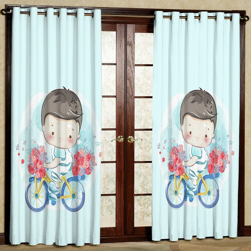 پرده مدل مخمل پانچی طرح کارتونی کد 4182T2 سایز 200x140 سانتی متر