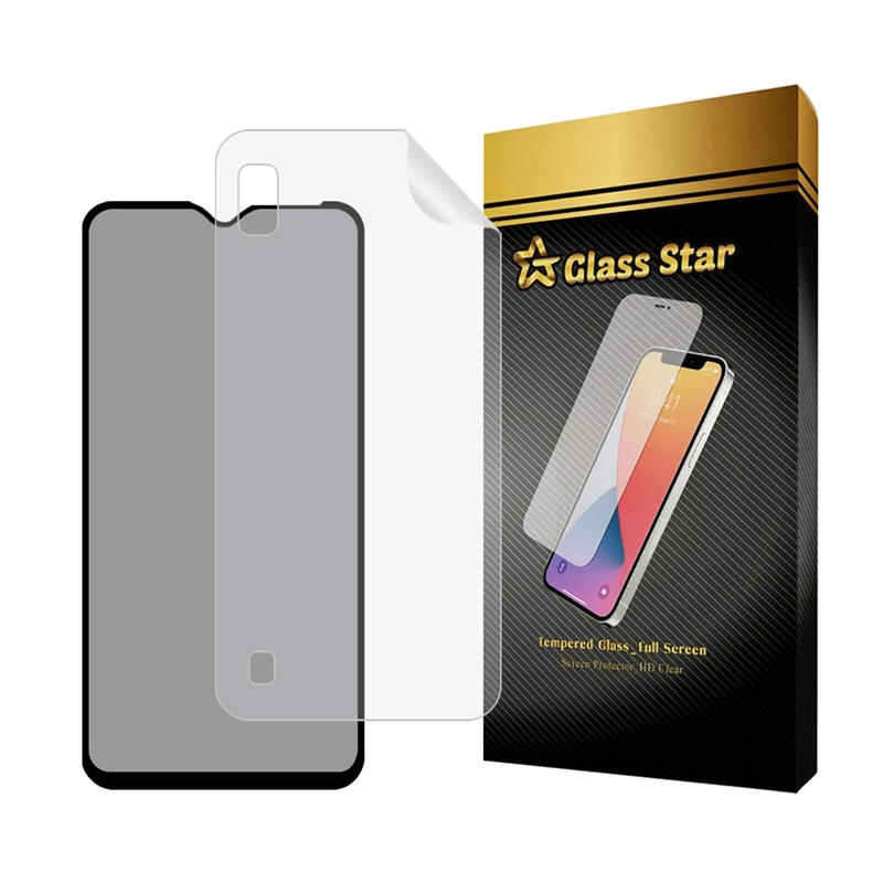 محافظ صفحه نمایش حریم شخصی گلس استار مدل FULLPRIVNANOS مناسب برای گوشی موبایل سامسونگ Galaxy A10 / Galaxy M10 به همراه محافظ پشت گوشی
