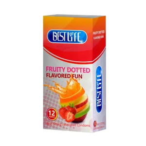 کاندوم بست لایف مدل Fruity Dotted بسته 12 عددی