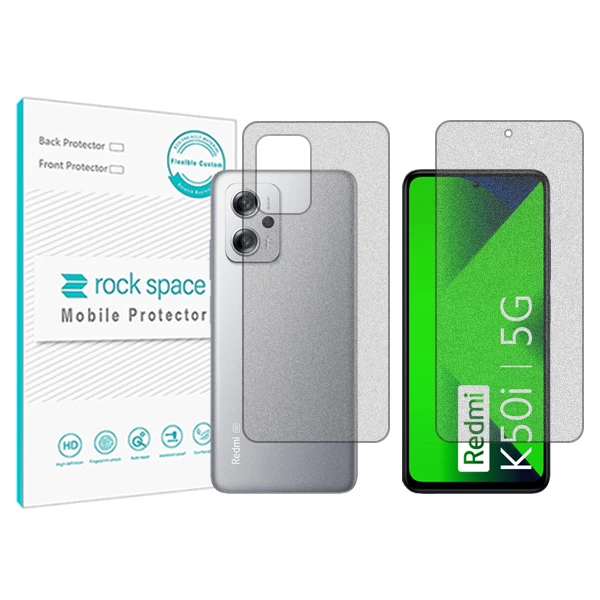 محافظ صفحه نمایش مات راک اسپیس مدل HyMTT  مناسب برای گوشی موبایل شیائومی Redmi K50i به همراه محافظ پشت
