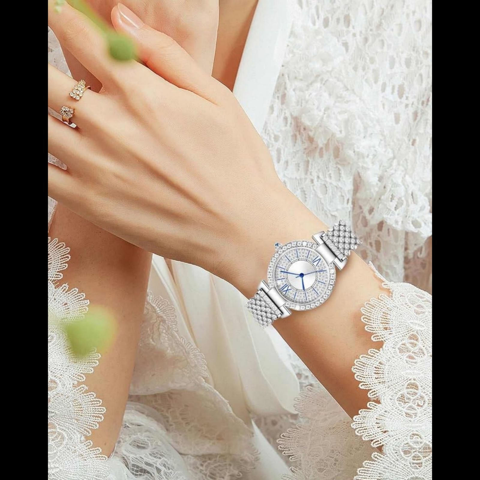 ساعت مچی عقربه ای زنانه مدل فول نگین -  - 2