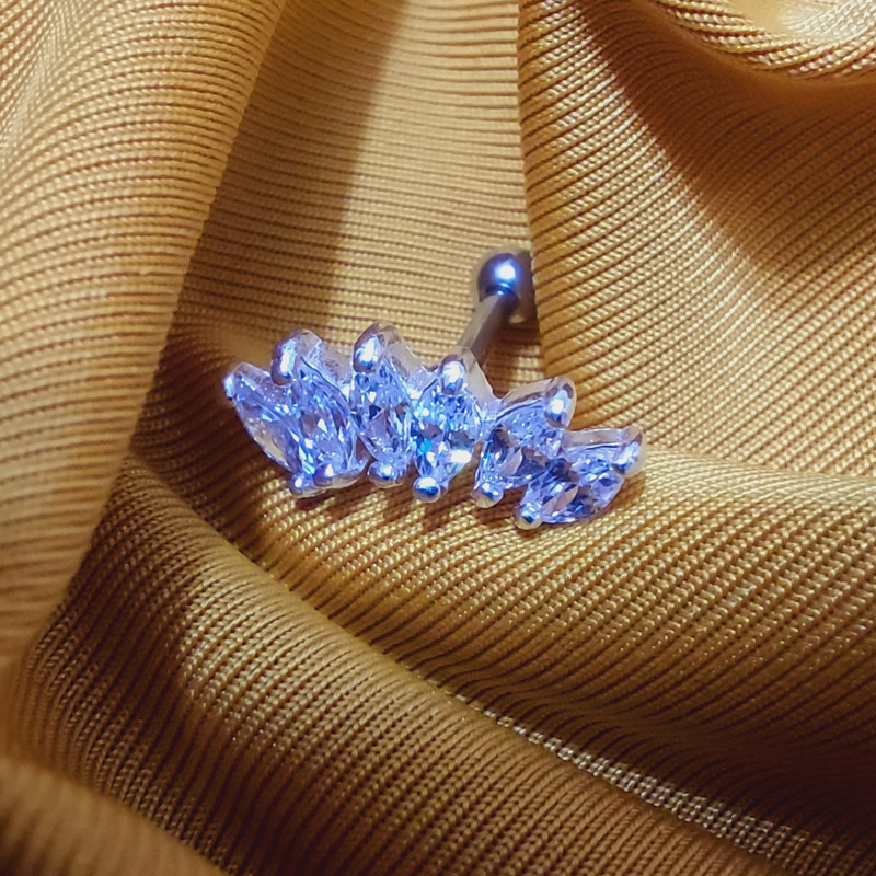 پیرسینگ نقره زنانه آی ام مدل کریستالی