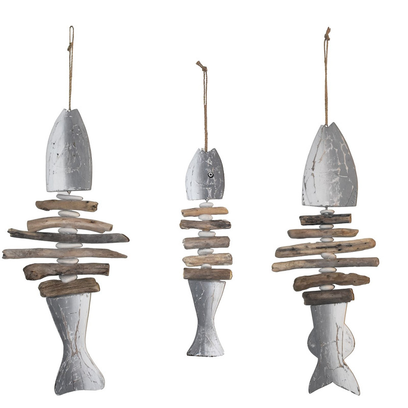 آویز تزیینی نقطه مدل Gray Fish بسته 3 عددی