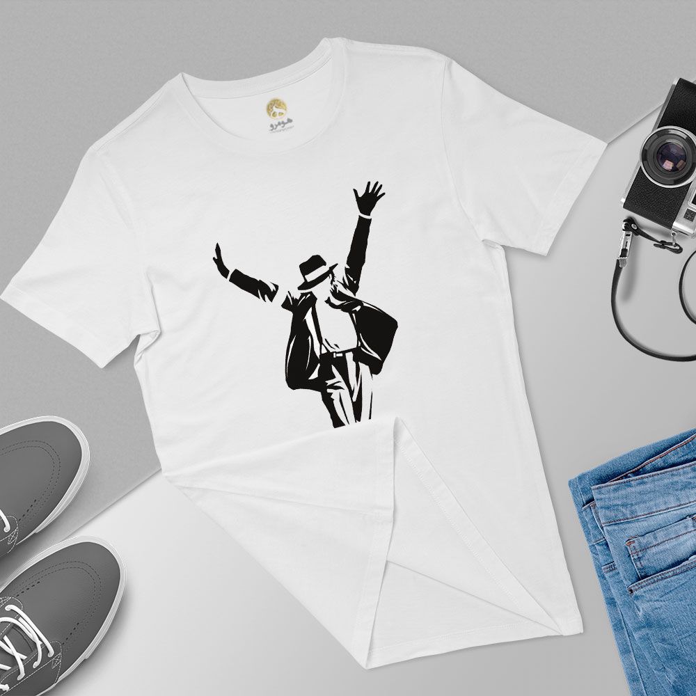 تی شرت آستین کوتاه زنانه هومرو مدل TW442 طرح مایکل جکسون -  - 6