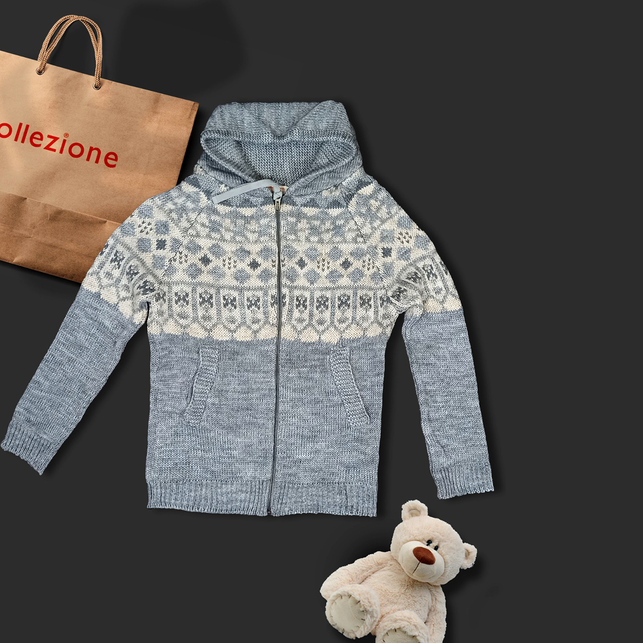 ژاکت پسرانه کولزیون مدل  کلاه دار