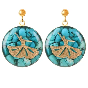 گوشواره ورق طلا گالری الون طرح سماع کد 198076