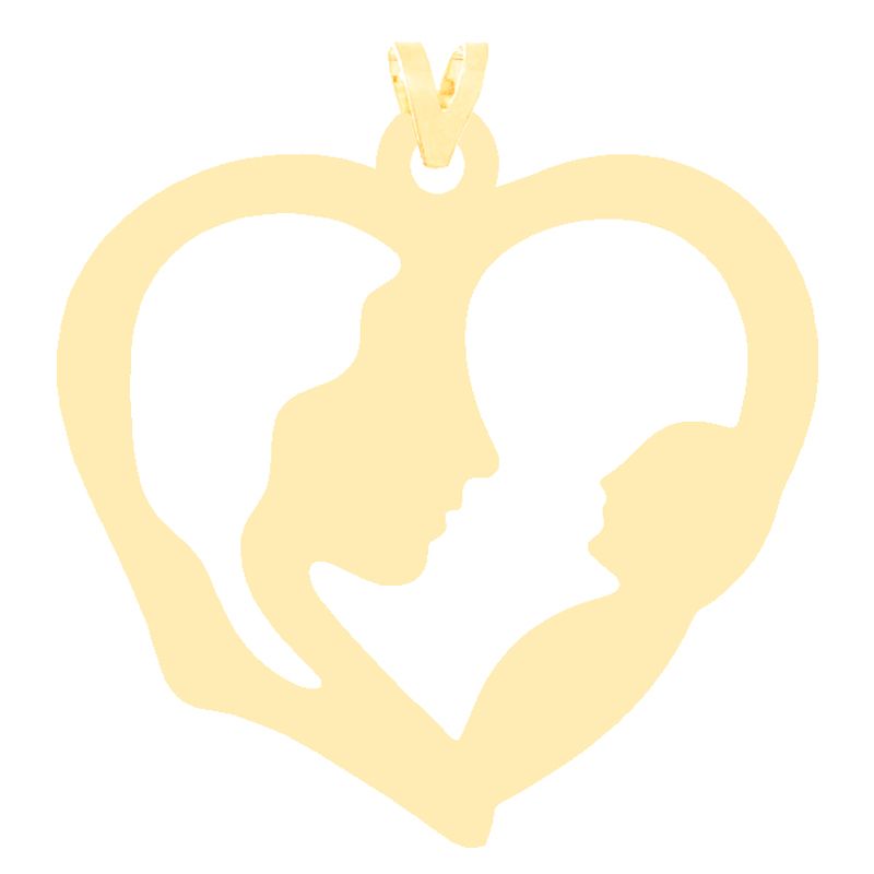 آویز گردنبند طلا 18 عیار زنانه کرابو طرح قلب و مادر فرزند مدل Kr3261 -  - 1